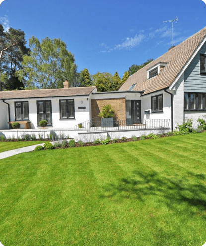 Beautiful lawn and house